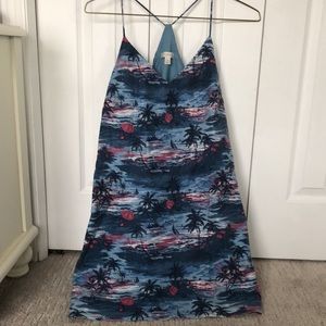 J Crew Carrie hawaii linen shift dress